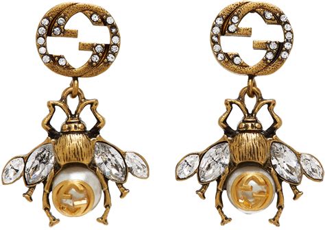 gucci bee earrings uk|gucci logo drop earrings.